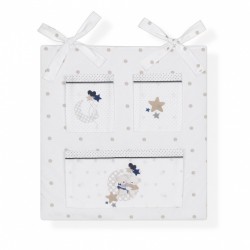 Interbaby organizer Stippen junior 61 x 58 cm katoen beige