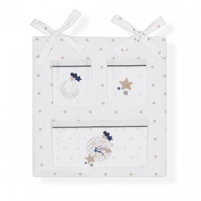 Interbaby organizer Stippen junior 61 x 58 cm katoen beige Interbaby organizer Stippen junior 61 x 58 cm katoen beige