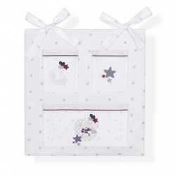 Interbaby organizer Stippen junior 61 x 58 cm katoen grijs