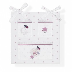 Interbaby organizer Stippen junior 61 x 58 cm katoen roze