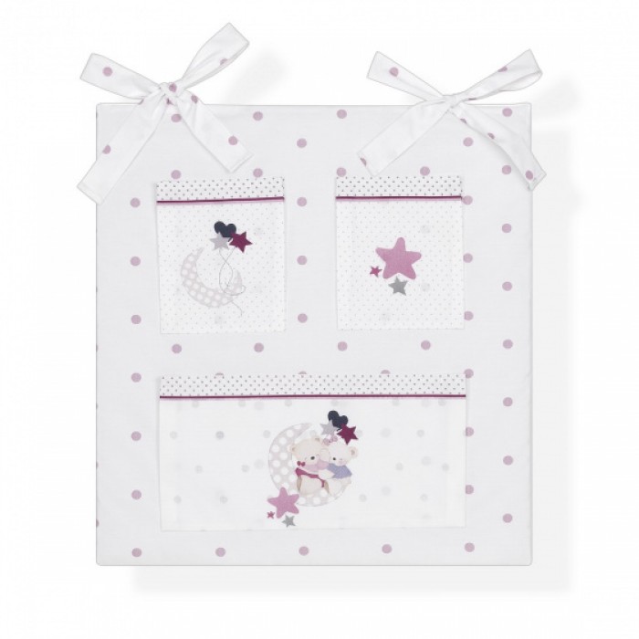 Interbaby organizer Stippen junior 61 x 58 cm katoen roze Interbaby organizer Stippen junior 61 x 58 cm katoen roze