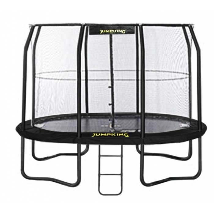 Jumpking trampoline met net en ladder JumpPod Oval 351 x 244 cm zwart (2016) Jumpking trampoline met net en ladder JumpPod Oval 351 x 244 cm zwart (2016)