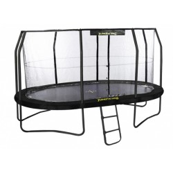 Jumpking trampoline met net en ladder JumpPod Oval 457 x 305 cm zwart (2016)