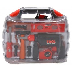 Luna gereedschapsset junior 33 x 28 cm grijs/zwart/rood 25-delig