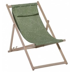 Madison strandstoel Palm 90 x 55 x 87 cm hout/polykatoen groen