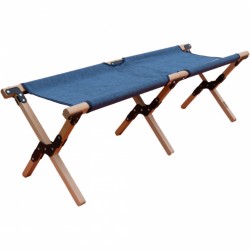 Nigor veldbank Buzzard 120 cm hout/polyester blauw 2-delig