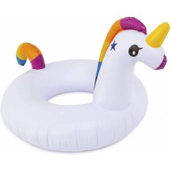 opblaasdier Eenhoorn 90 cm vinyl wit