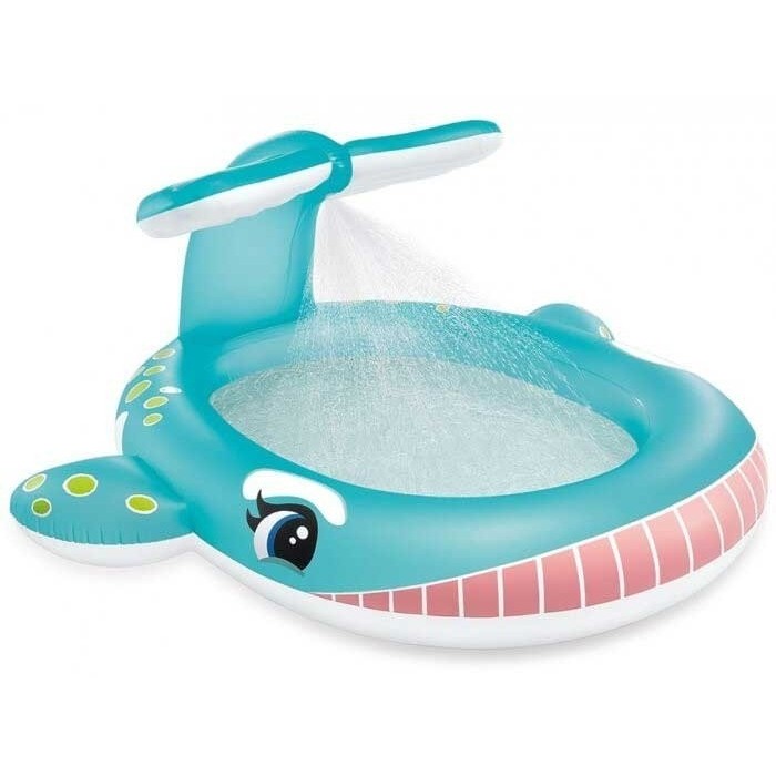 opblaaszwembad Walvis Watersproeier 196 x 201 cm blauw opblaaszwembad Walvis Watersproeier 196 x 201 cm blauw