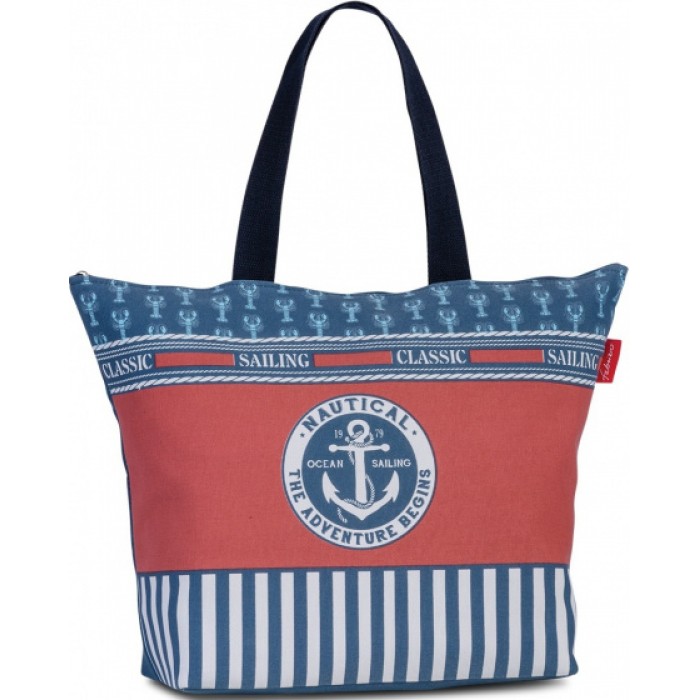 shopper Anker 32 liter polyester rood/blauw shopper Anker 32 liter polyester rood/blauw