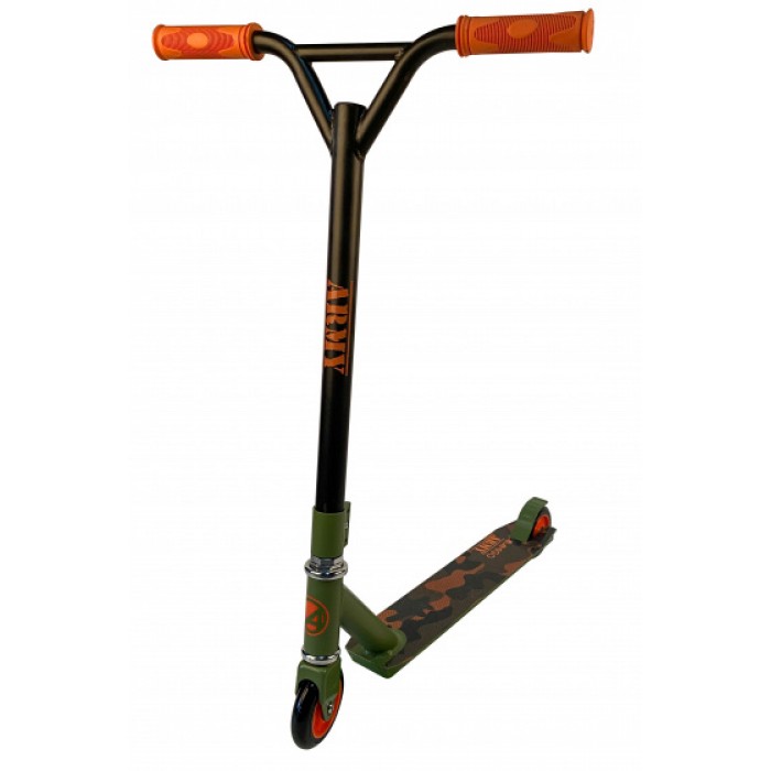 AMIGO stuntstep Army Junior Voetrem Groen/Oranje AMIGO stuntstep Army Junior Voetrem Groen/Oranje