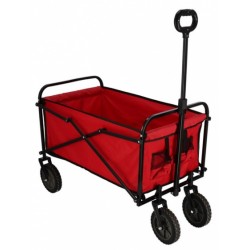 trolley 82 x 52 cm polyester/staal rood/zwart