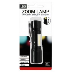 Verhaak zaklamp led batterij 1 lm staal zwart