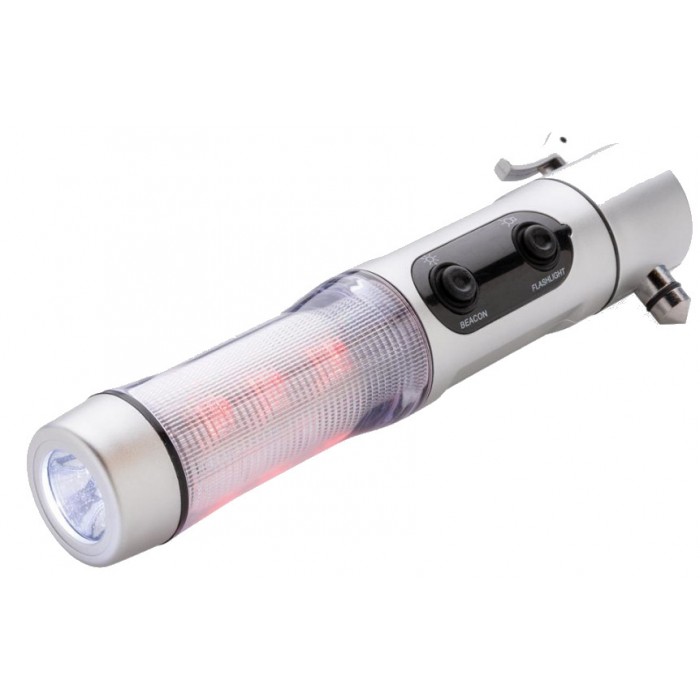 XD Collection veiligheidszaklamp led batterij 19,5 cm ABS zilver XD Collection veiligheidszaklamp led batterij 19,5 cm ABS zilver