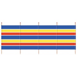 Yello windscherm 120 x 287 cm hout/polyester blauw/geel/rood