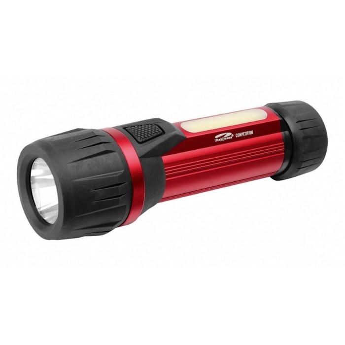 LiteXpress zaklamp led batterij 165 lumen 20,2 cm RVS rood LiteXpress zaklamp led batterij 165 lumen 20,2 cm RVS rood