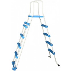 zwembadtrap A-Frame junior 132 cm wit/blauw